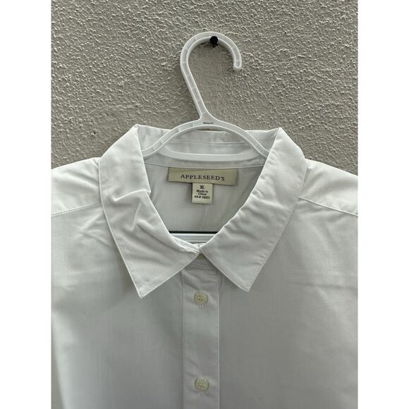 Appleseeds Womens Shirt Size XL White 3/4 Sleeve Button Up - Picture 3 of 12